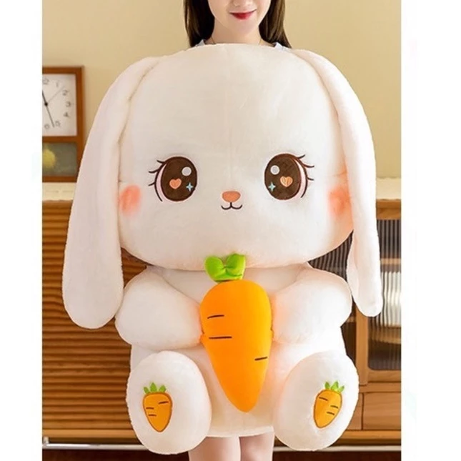 ตุ๊กตากระต่ายสีขาวตาแป๋ว ขนาดใหญ่ 80 ซม.