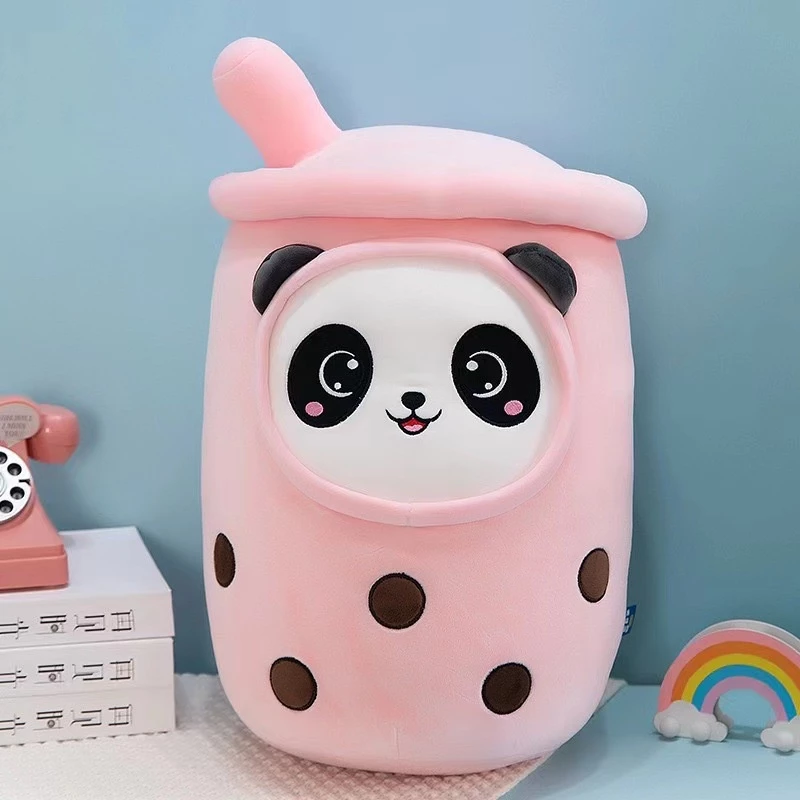 ตุ๊กตาชานมไข่มุกน่ารัก แพนด้าสีชมพู ขนาด 70 cm. หนัก 1.4 กก.