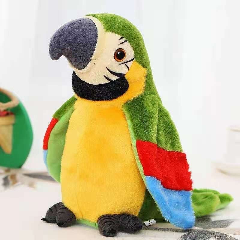 ตุ๊กตานกแก้วพูดได้ ทุกภาษาสั่นศีรษะและกระพือปีกได้
